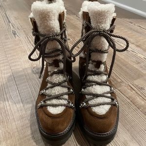 Isla Fur Boot in Farro & Natural Sigerson Morrison Size 7